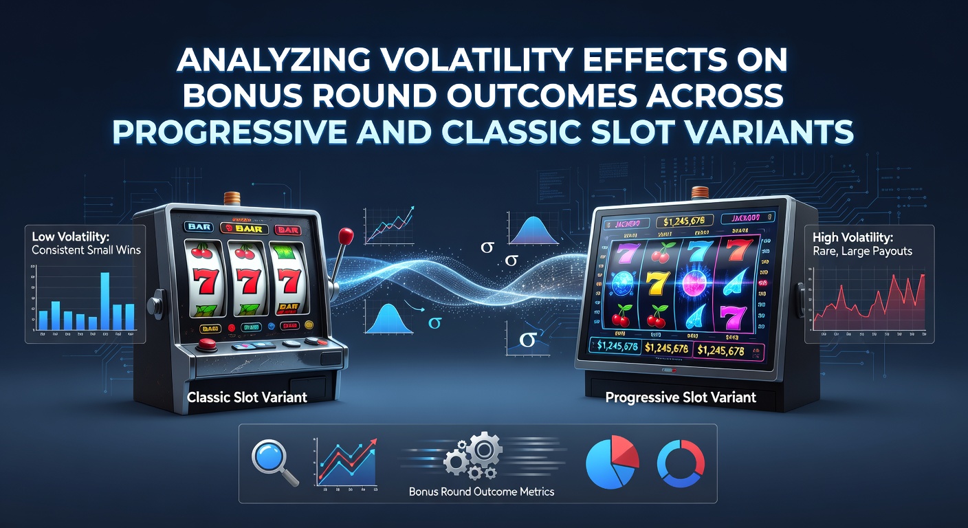 Diagramme zeigen Volatilitätskurven und Bonusround-Häufigkeiten in progressiven und klassischen Slots