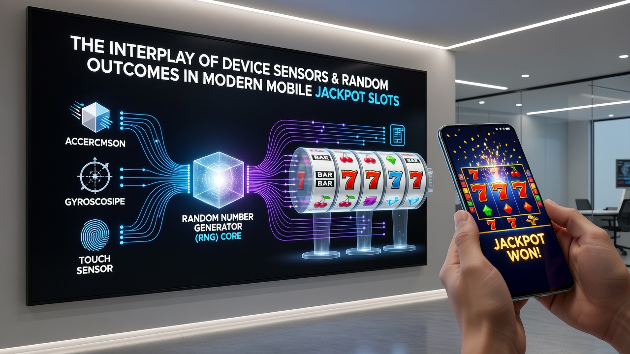Detailansicht eines mobilen Jackpot-Slots mit Sensor-Feedback und RNG-Anzeige