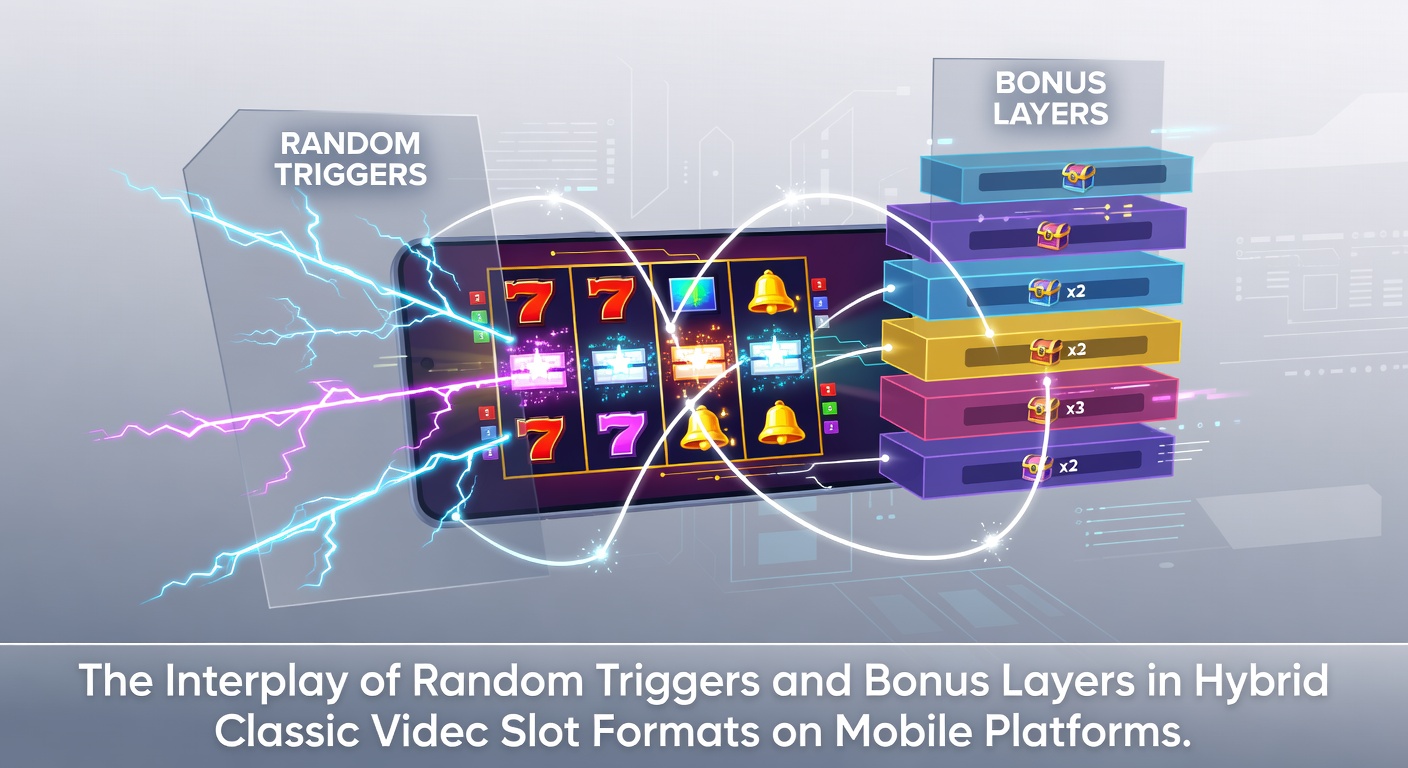 Illustration der Interaktion zwischen zufälligen Triggern und gestaffelten Bonus-Layern in mobilen Slot-Spielen