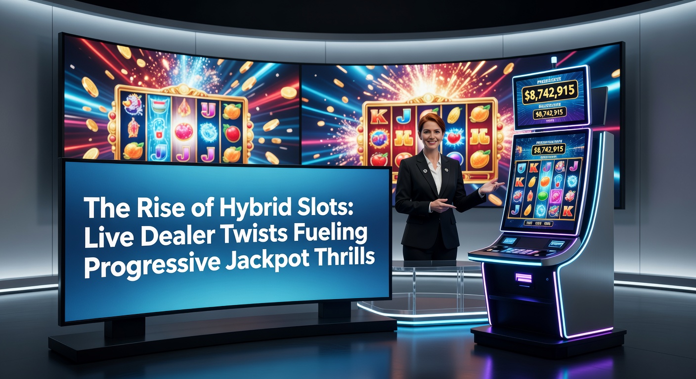 Ein dynamisches Hybrid-Slot-Spiel mit Live-Dealer-Elementen und steigendem progressiven Jackpot-Anzeiger, der die Spannung einfängt